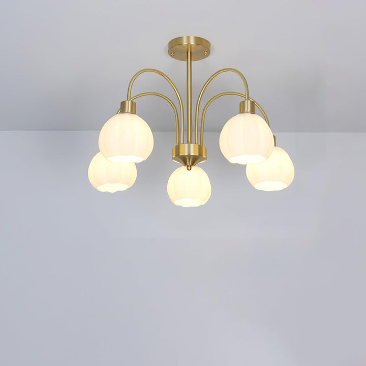 Glass Pumpkin Gold Chandelier - Vakkerlight