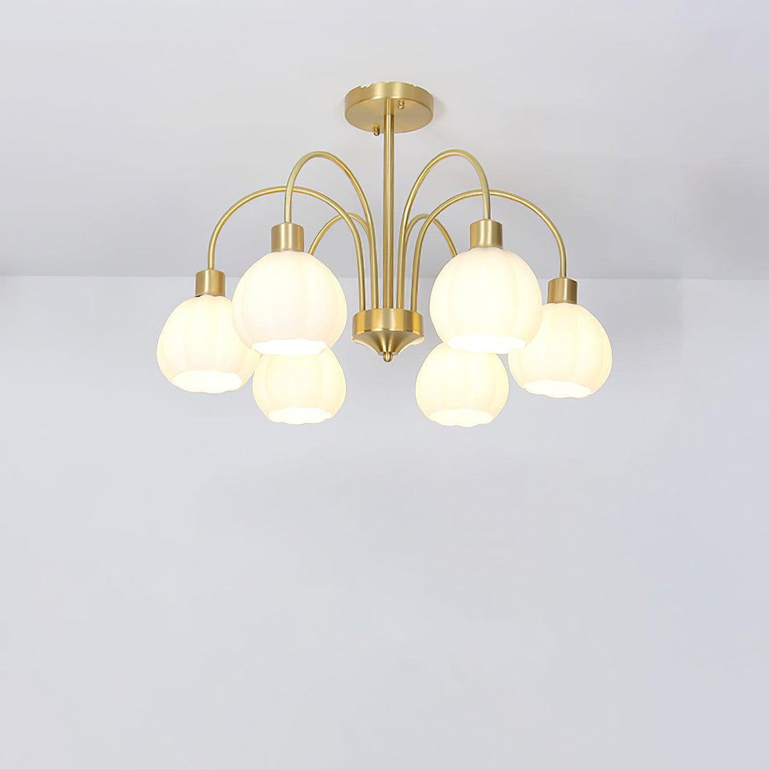 Glass Pumpkin Gold Chandelier - Vakkerlight