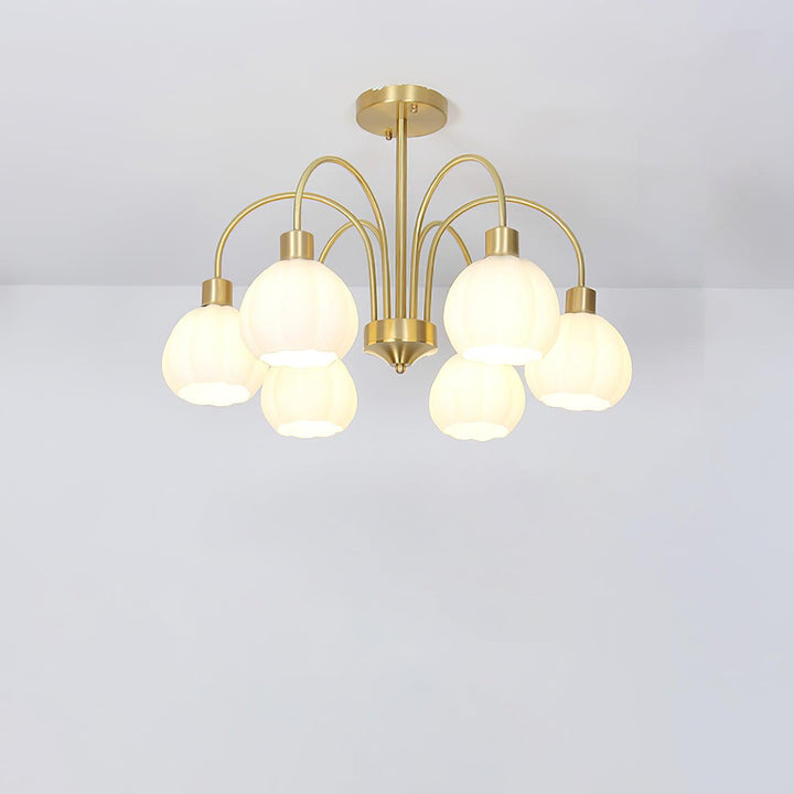 Glass Pumpkin Gold Chandelier - Vakkerlight