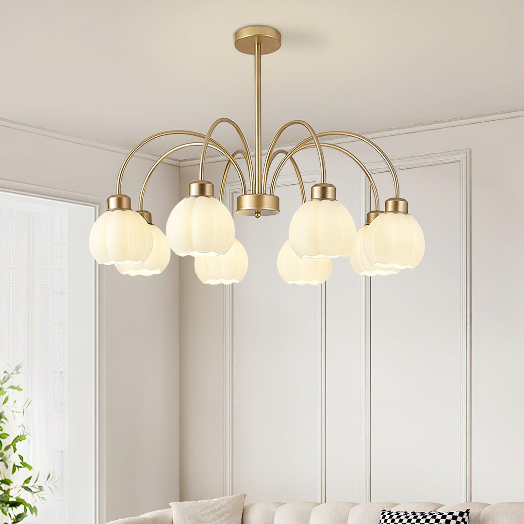 Glass Pumpkin Gold Chandelier - Vakkerlight