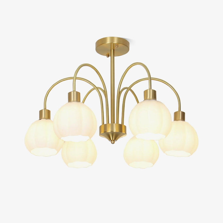 Glass Pumpkin Gold Chandelier - Vakkerlight