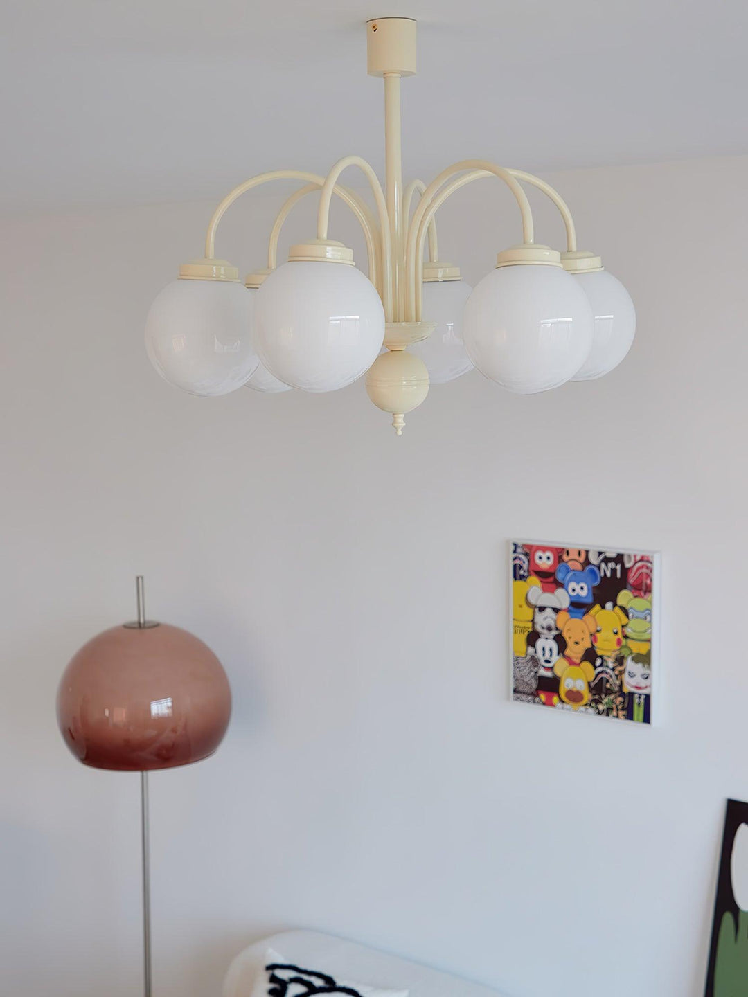 Cream Glass Sphere Chandelier - Vakkerlight