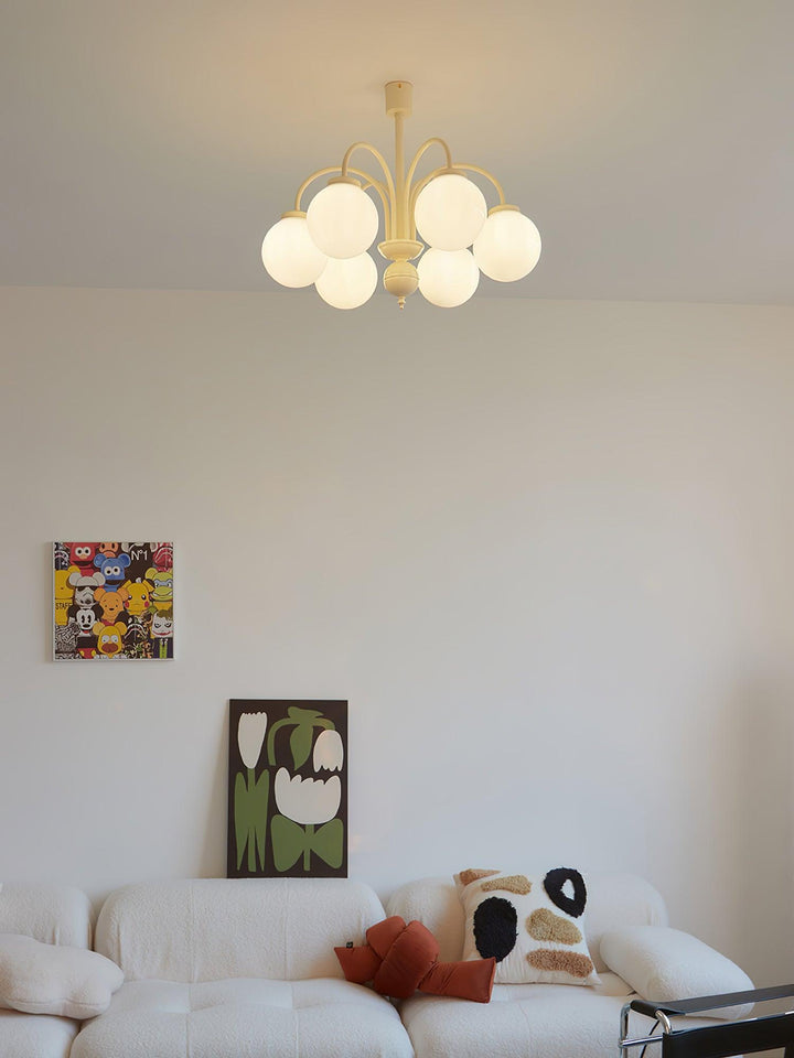 Cream Glass Sphere Chandelier - Vakkerlight