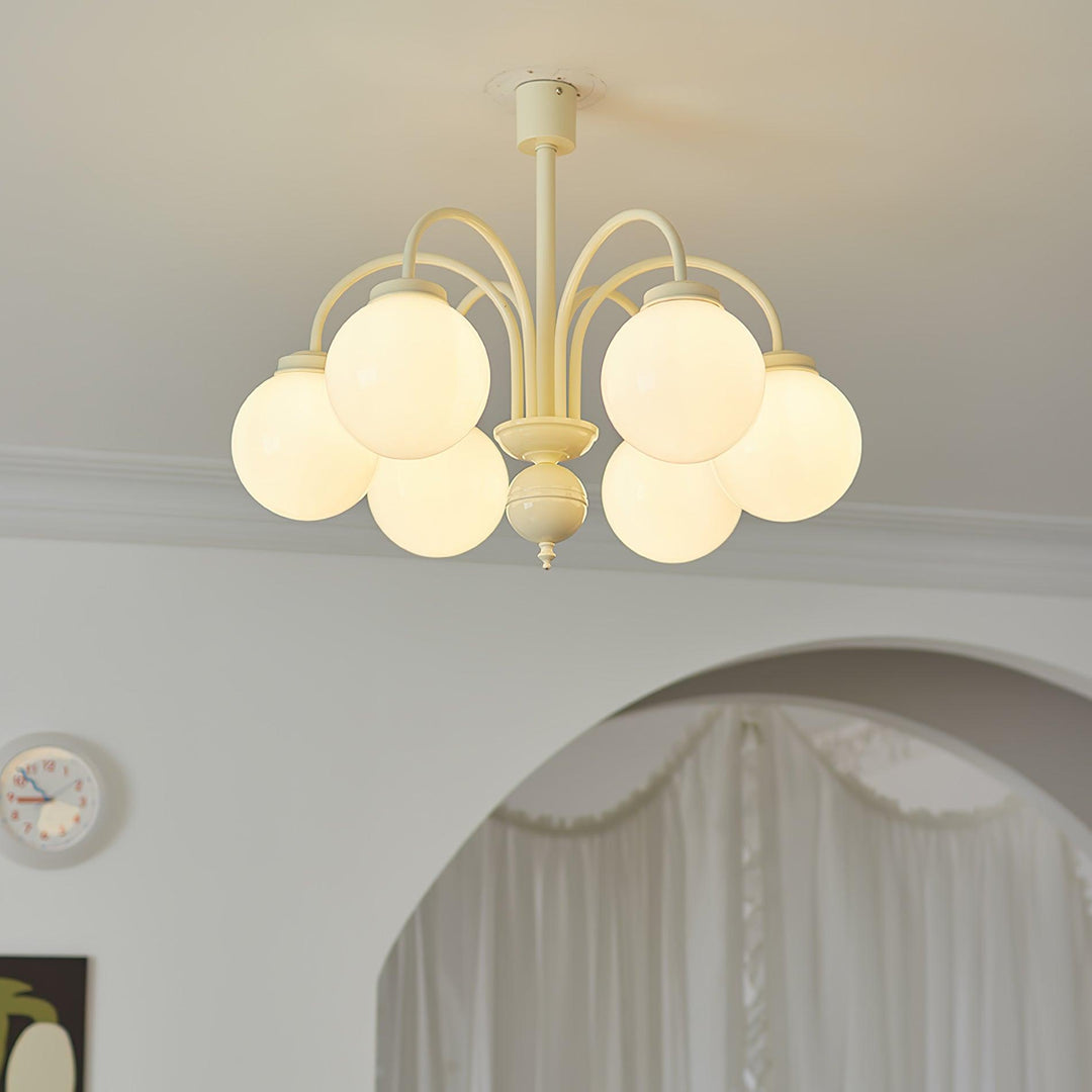 Cream Glass Sphere Chandelier - Vakkerlight