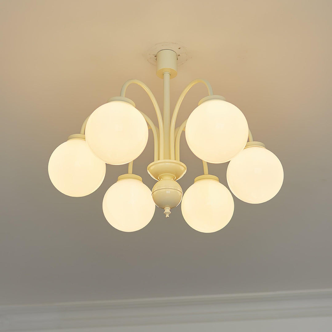 Cream Glass Sphere Chandelier - Vakkerlight