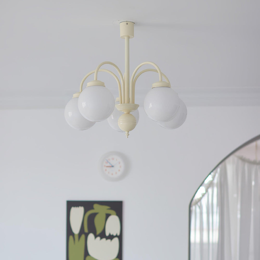 Cream Glass Sphere Chandelier - Vakkerlight