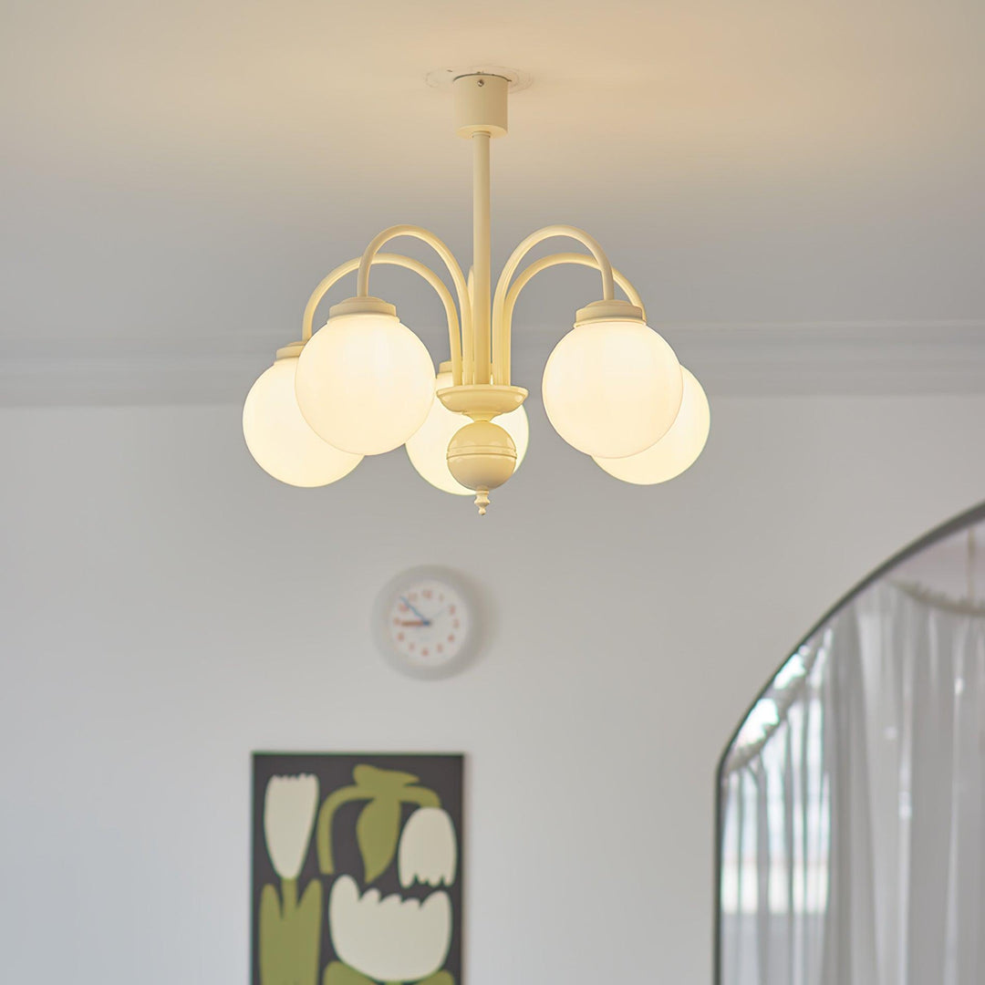 Cream Glass Sphere Chandelier - Vakkerlight