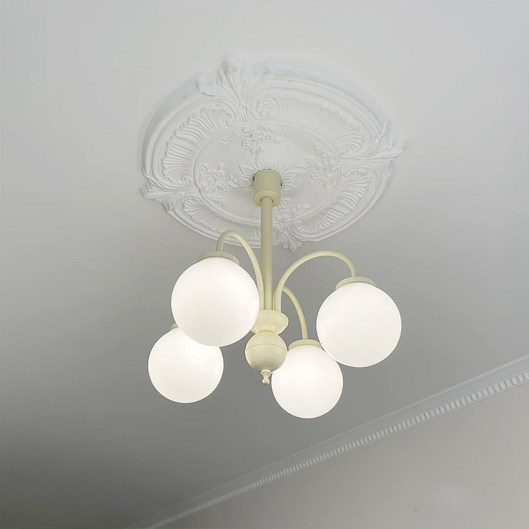 Cream Glass Sphere Chandelier - Vakkerlight