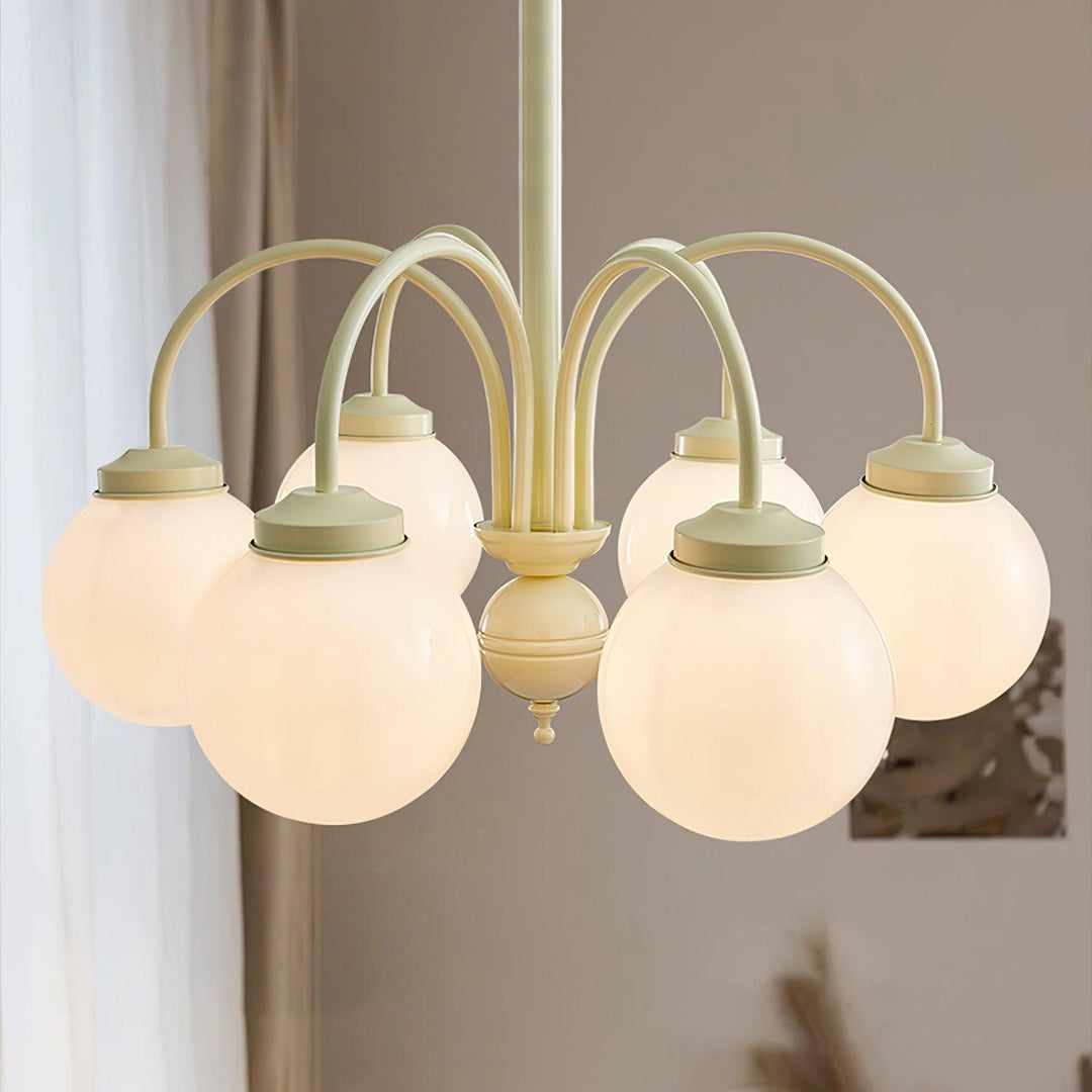 Cream Glass Sphere Chandelier - Vakkerlight