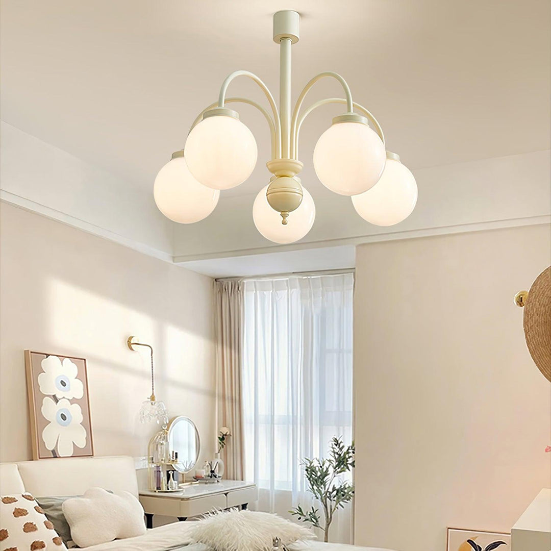 Cream Glass Sphere Chandelier - Vakkerlight