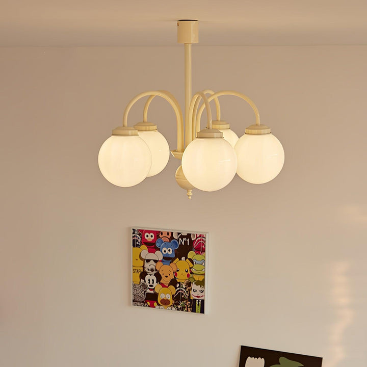 Cream Glass Sphere Chandelier - Vakkerlight