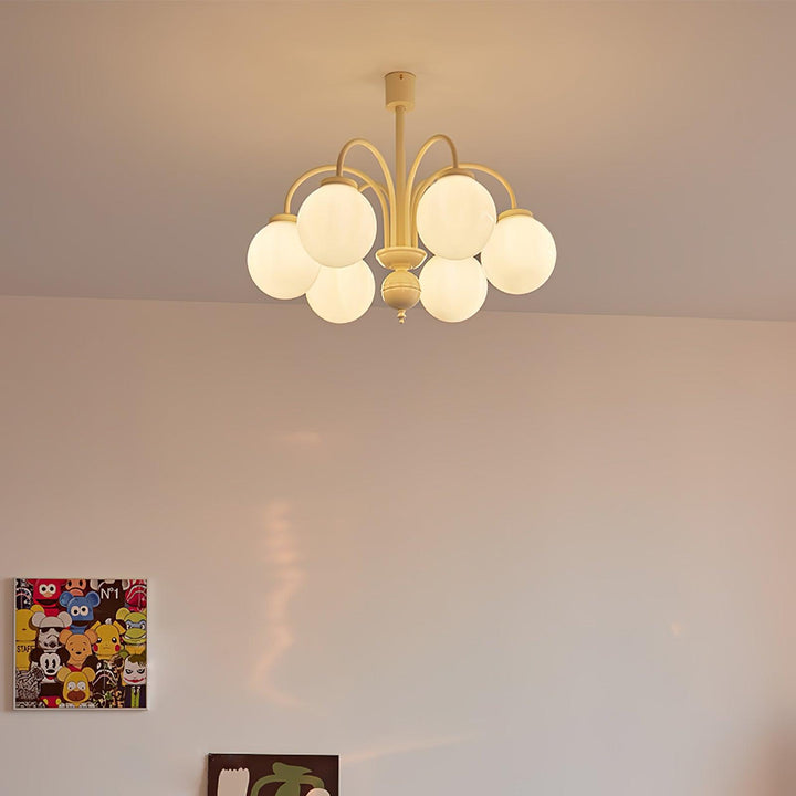 Cream Glass Sphere Chandelier - Vakkerlight