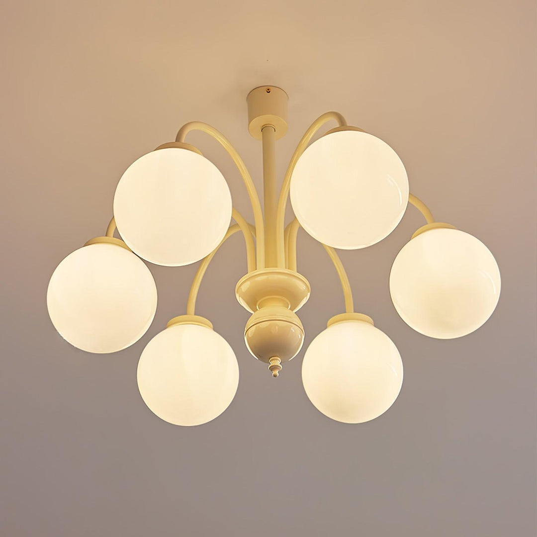 Cream Glass Sphere Chandelier - Vakkerlight