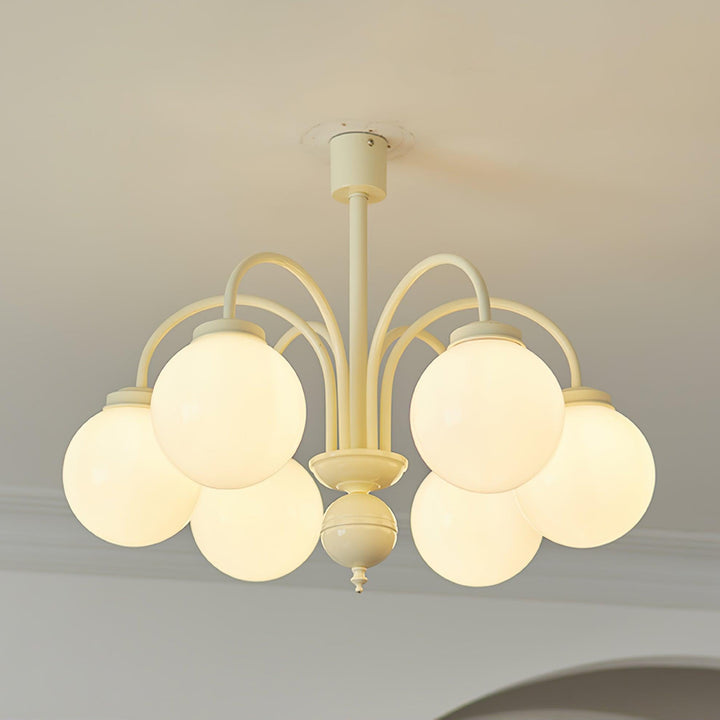 Cream Glass Sphere Chandelier - Vakkerlight