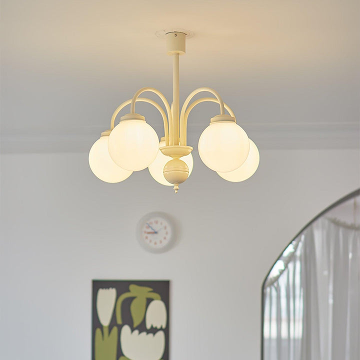 Cream Glass Sphere Chandelier - Vakkerlight