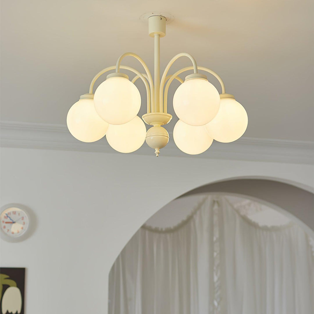 Cream Glass Sphere Chandelier - Vakkerlight