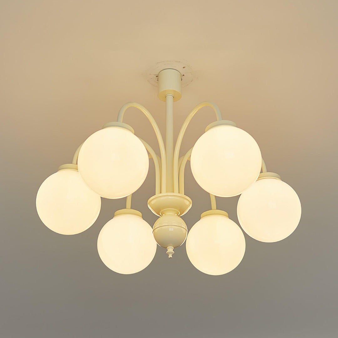 Cream Glass Sphere Chandelier - Vakkerlight