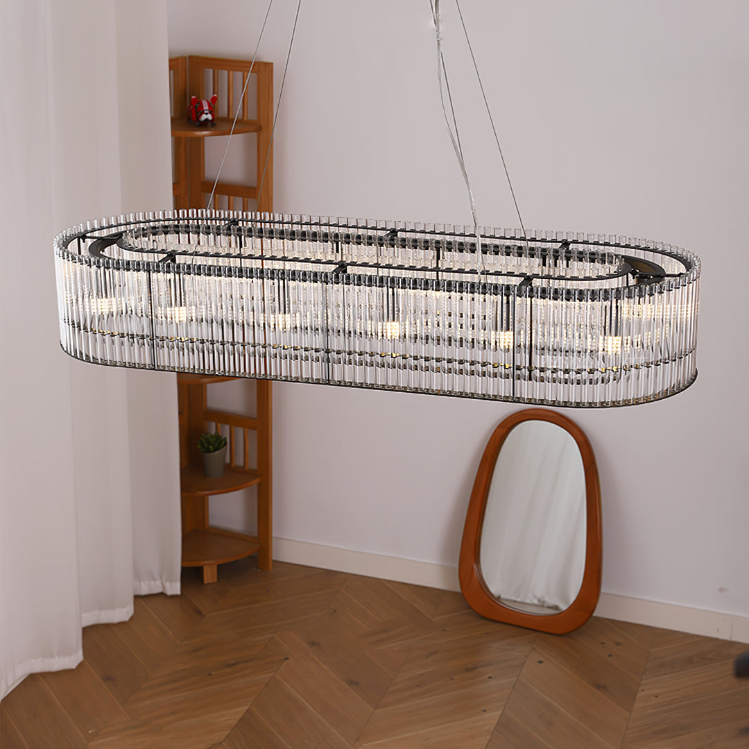 Glass Tube Ring Chandelier