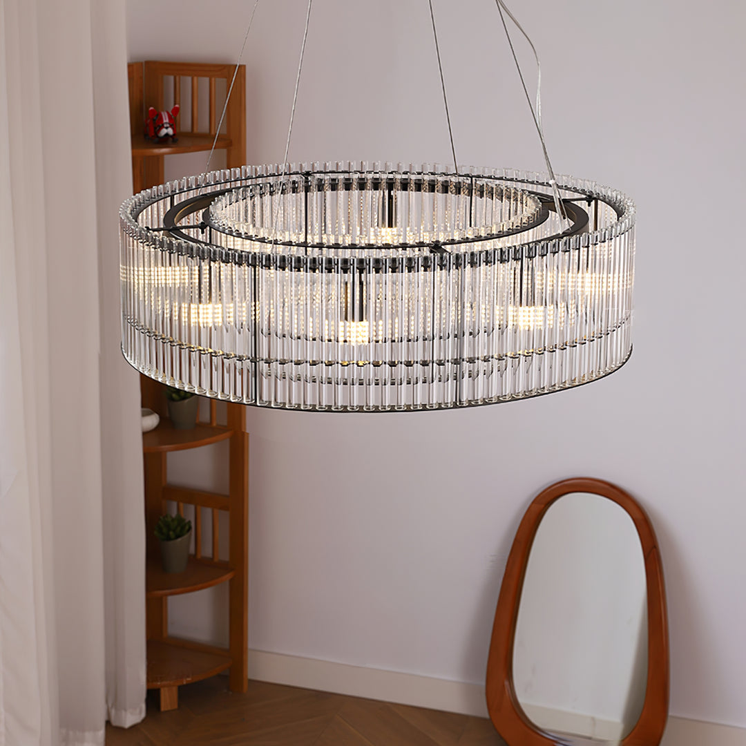 Glass Tube Ring Chandelier