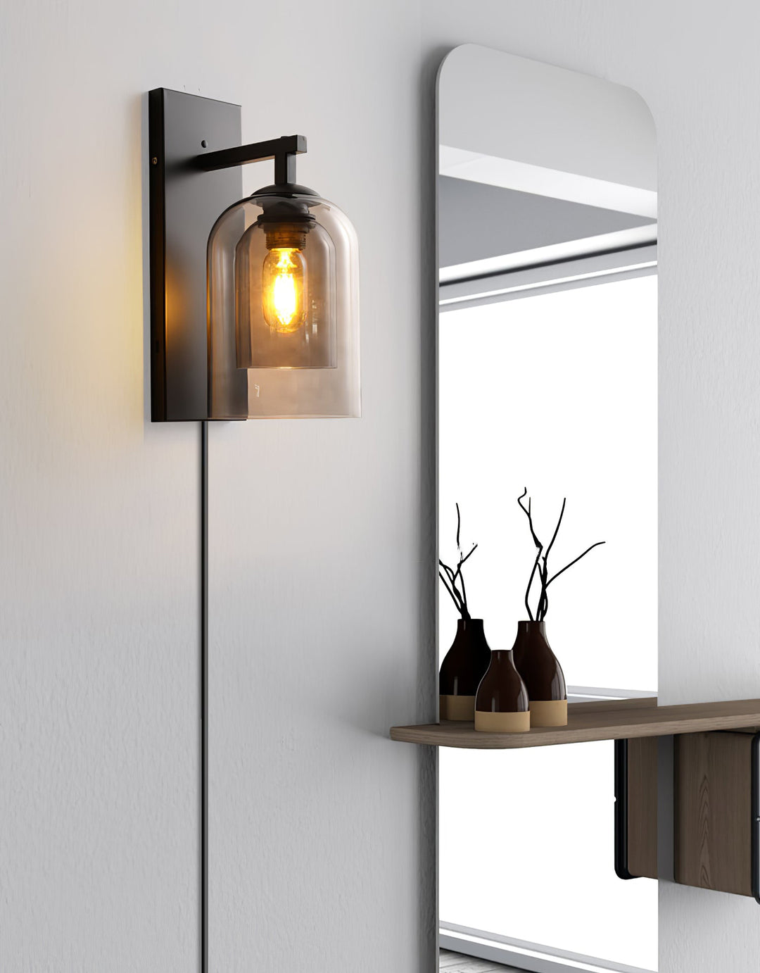 Glass Tubular Plug - in Wall Lamp - Vakkerlight