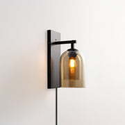 Glass Tubular Plug-in Wall Lamp