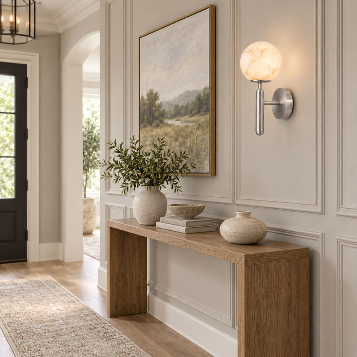 Globe Alabaster Wall Sconce
