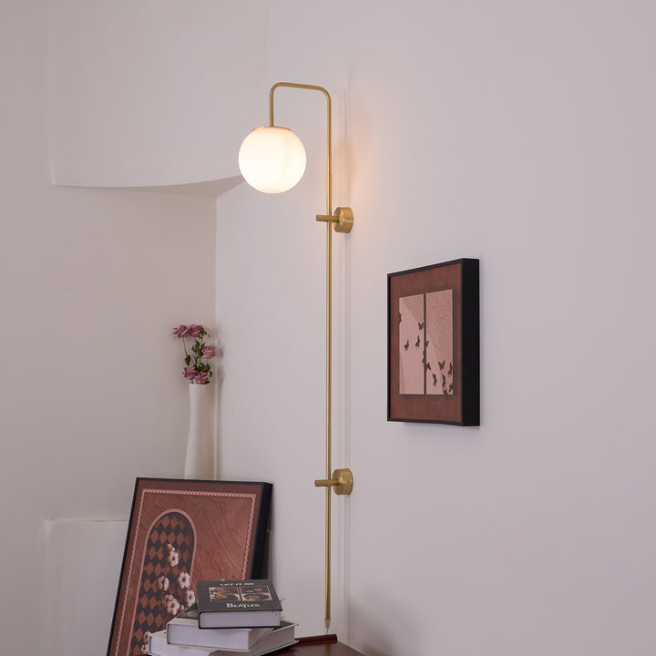 Globe Brass Plug-in Wall Sconce