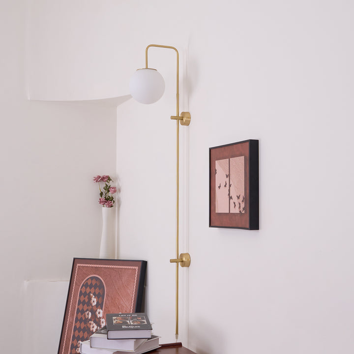 Globe Brass Plug-in Wall Sconce