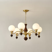 Globe Orb Wood Chandelier