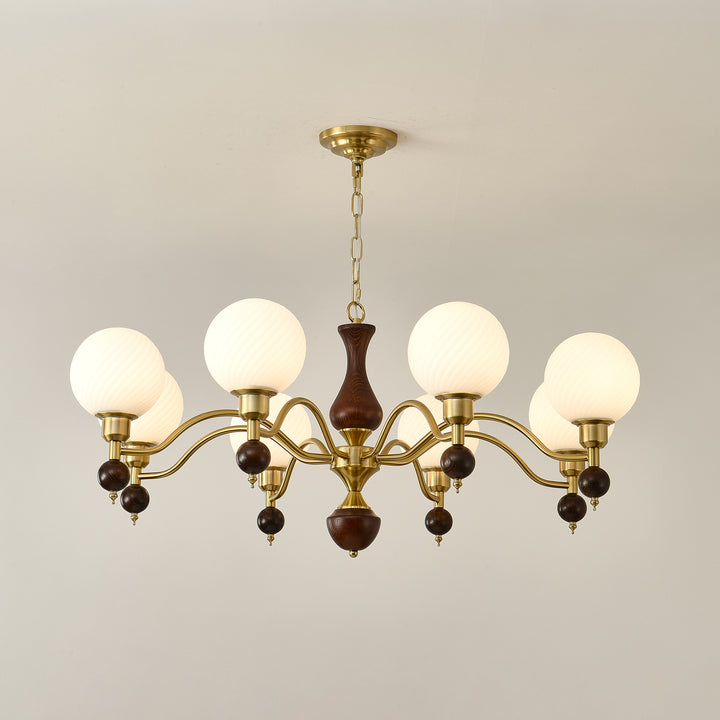 Globe Orb Wood Chandelier