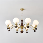 Globe Orb Wood Chandelier