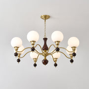 Globe Orb Wood Chandelier