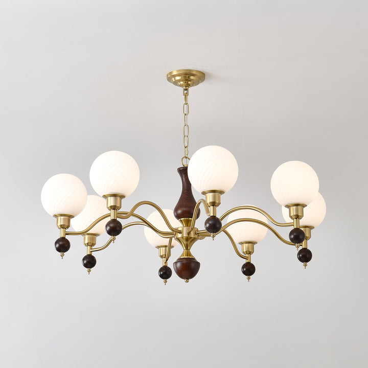 Globe Orb Wood Chandelier