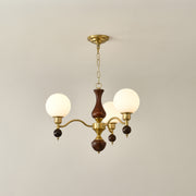 Globe Orb Wood Chandelier