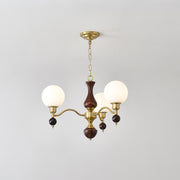 Globe Orb Wood Chandelier