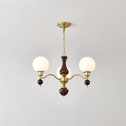 Globe Orb Wood Chandelier