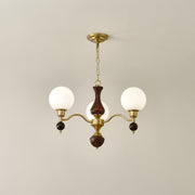 Globe Orb Wood Chandelier