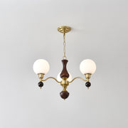 Globe Orb Wood Chandelier