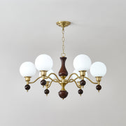 Globe Orb Wood Chandelier