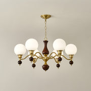 Globe Orb Wood Chandelier