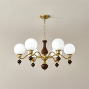 Globe Orb Wood Chandelier