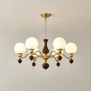 Globe Orb Wood Chandelier