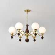 Globe Orb Wood Chandelier