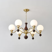 Globe Orb Wood Chandelier