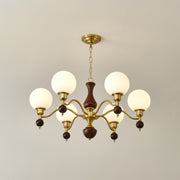 Globe Orb Wood Chandelier