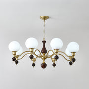 Globe Orb Wood Chandelier