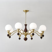 Globe Orb Wood Chandelier