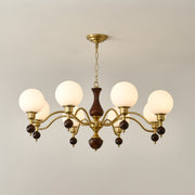 Globe Orb Wood Chandelier