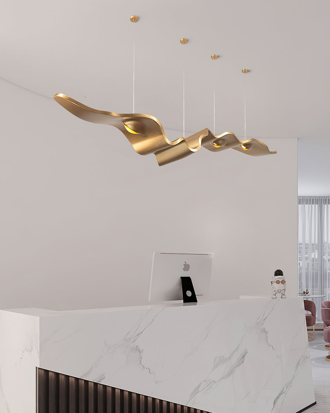 Gold Ribbon Chandelier - Vakkerlight