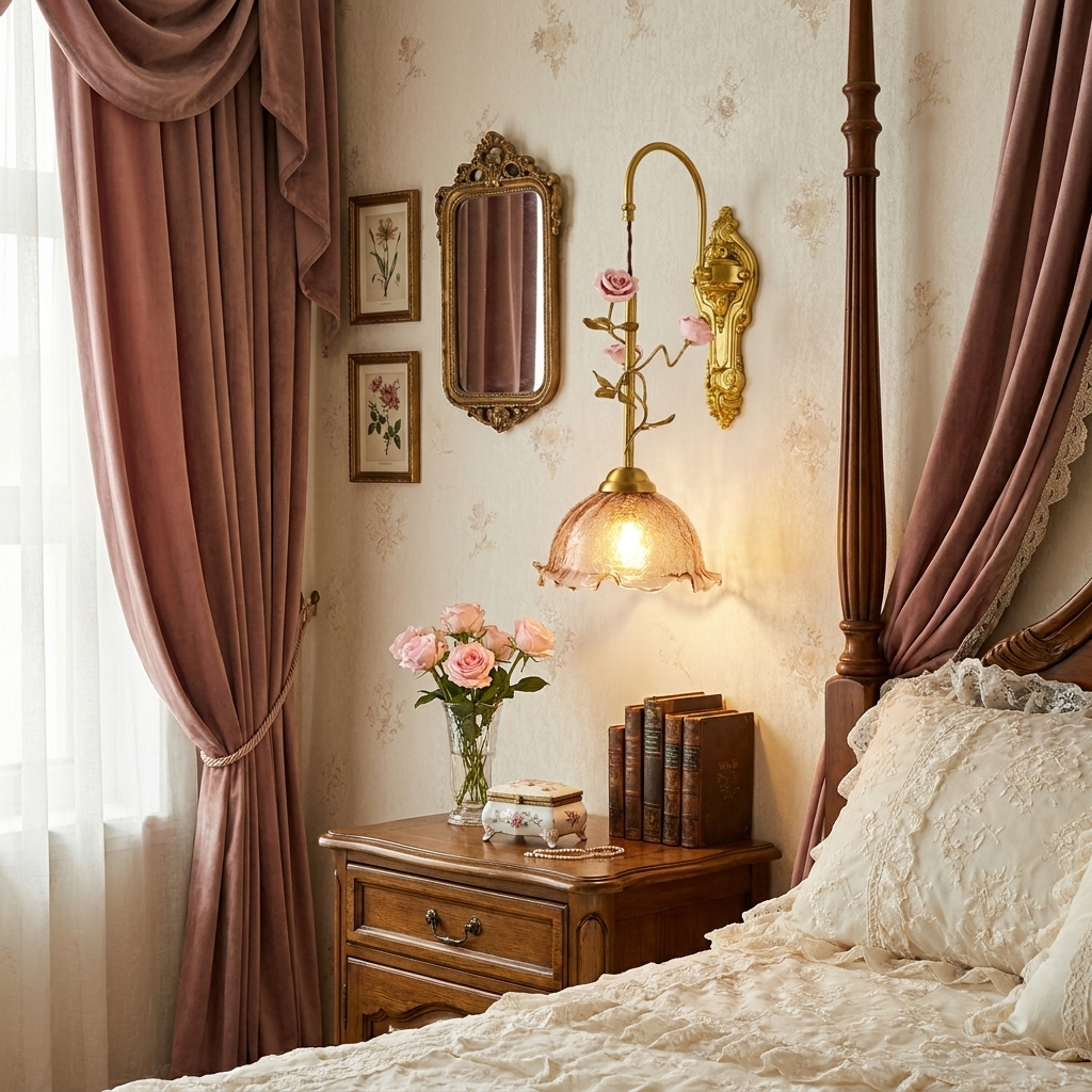 Gold Rose Wall Sconce